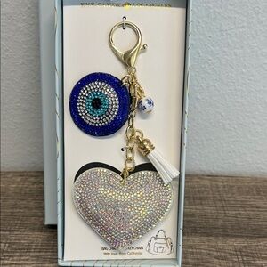 Eye Candy | Evil Eye 🪬 & Glitter Heart 🤍 Bag Charm